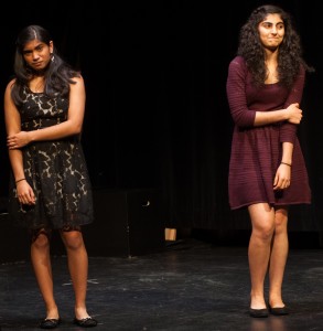 Sara Shemali (right) and Meghna Manohar (left) perform their National qualifying duo.
