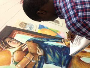 Senior Luke Ferguson's artwork inspires fellow Senior Sam Enomanna