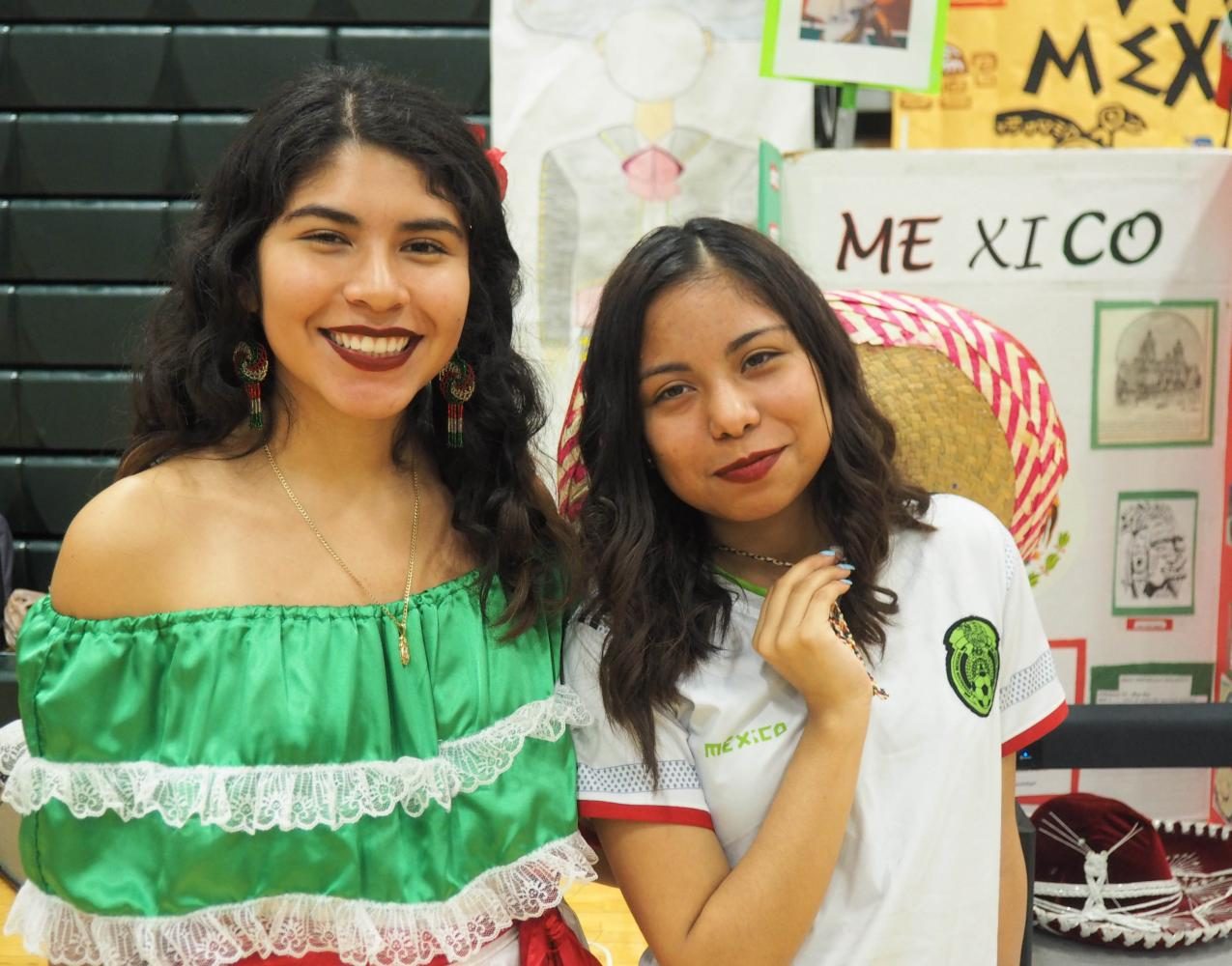 Jennifer Benavides and Vanessa Herrera represent Mexico at Culture Day.