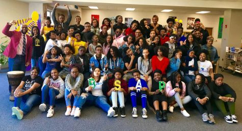 Mr. Nicks and the BSAP students pose for their club picture (Photo by LifeTouch)