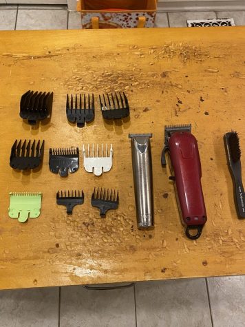 This is a photo of my dad’s barber clippers and we are using them to cut my hair during this pandemic because I usually go to a barber shop.
