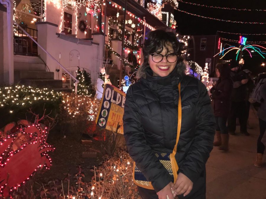 Ranim in Baltimore on 34th street for the Christmas lights, December 2019