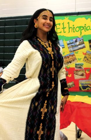 Beruktawit Gebreamlak at Wilde Lakes 2022 culture day representing Ethiopia. She moved to Maryland from Ethiopia at age eight.