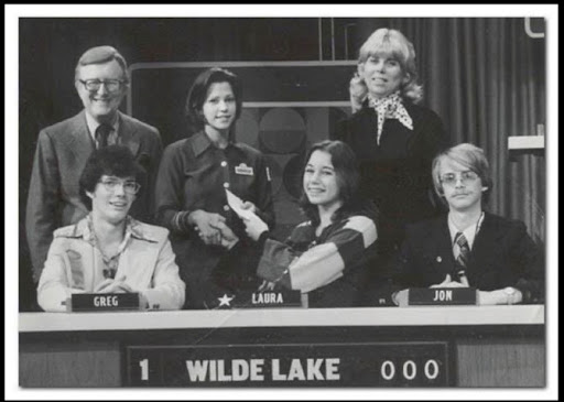 Laura Lippman (center) and her “It’s Academic” team. Laura was the captain of her team. 