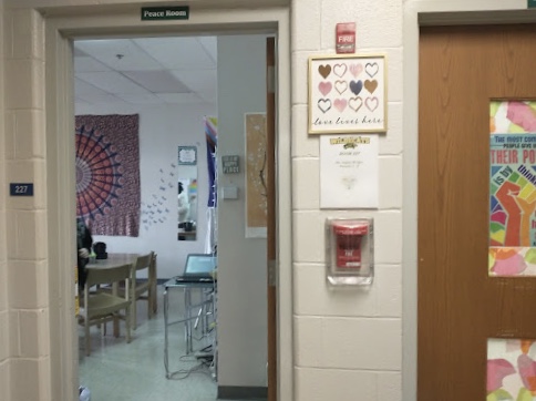 Though some supports have been removed, the Peace Room keeps its door open.