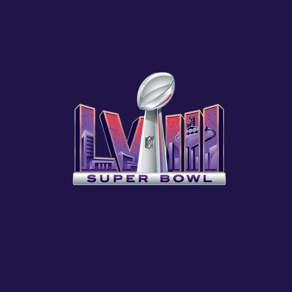 Image of the Super Bowl 2024 logo. Super Bowl 57 will be held at the Allegiant Stadium in Las Vegas Nevada. Photo from CBS Sports. 